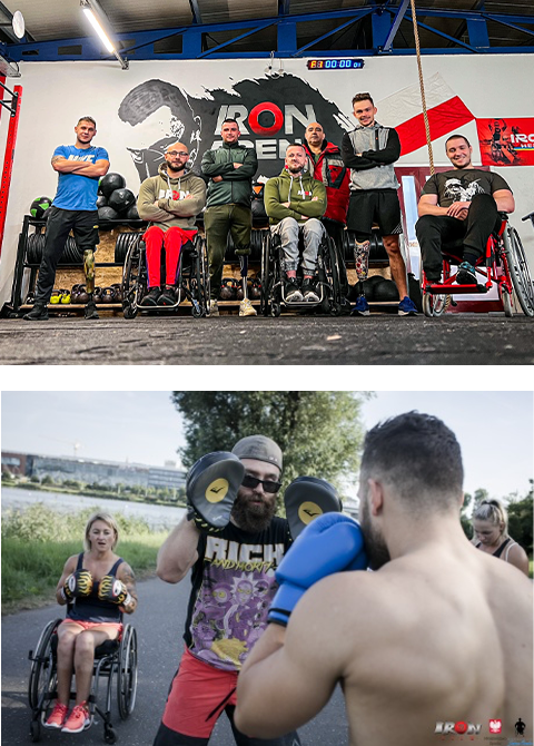 Dwa zdjęcia prezentujące zaangażowanie ludzi niepełnosprawnych.